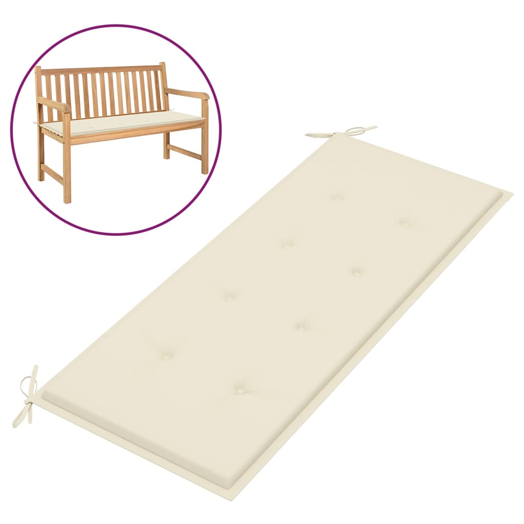 NNEVL Garden Bench Cushion Cream 120x50x3 cm