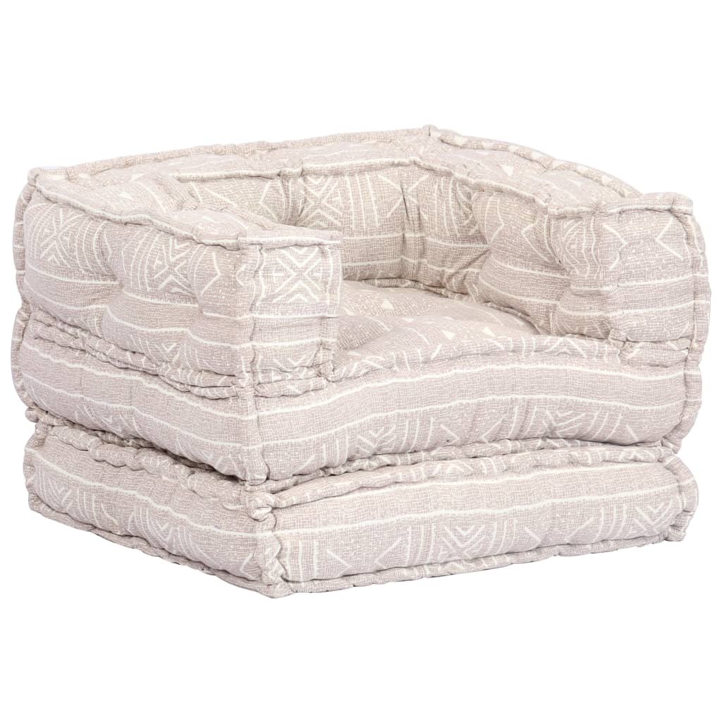 NNEVL Single Modular Pouffe Beige Fabric