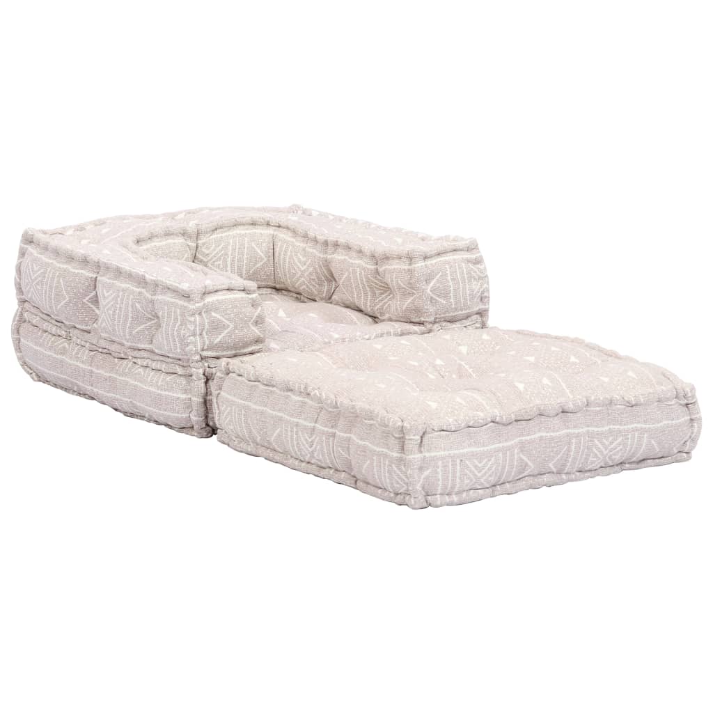 NNEVL Single Modular Pouffe Beige Fabric