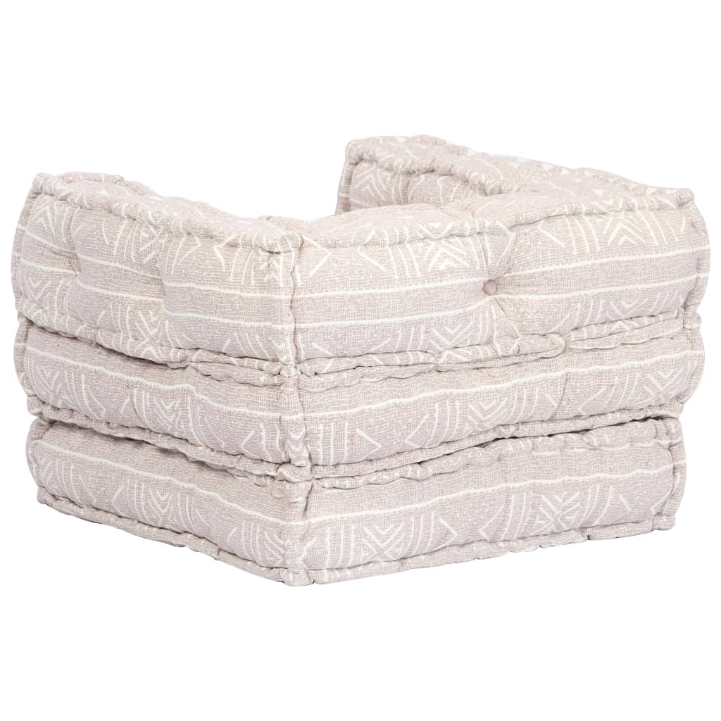 NNEVL Single Modular Pouffe Beige Fabric