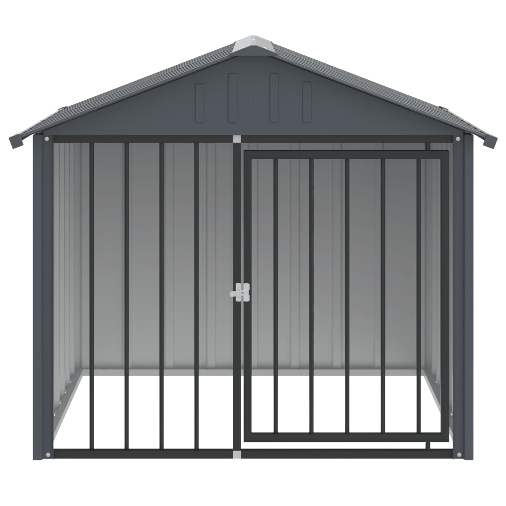 NNEVL Dog House with Roof Black 117x103x102 cm Galvanised Steel