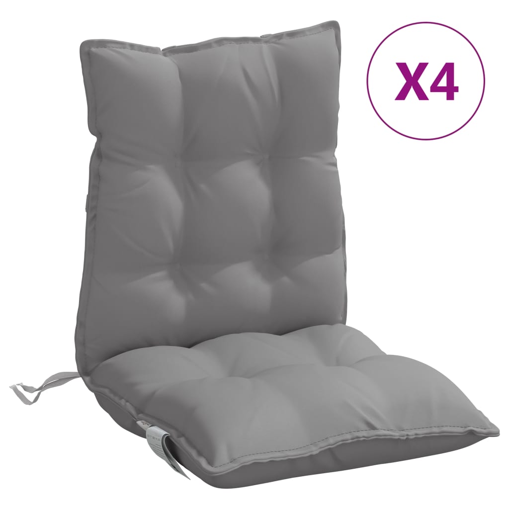 NNEVL Lowback Chair Cushions 4 pcs Grey Oxford Fabric