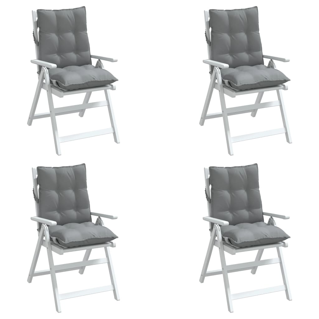 NNEVL Lowback Chair Cushions 4 pcs Grey Oxford Fabric