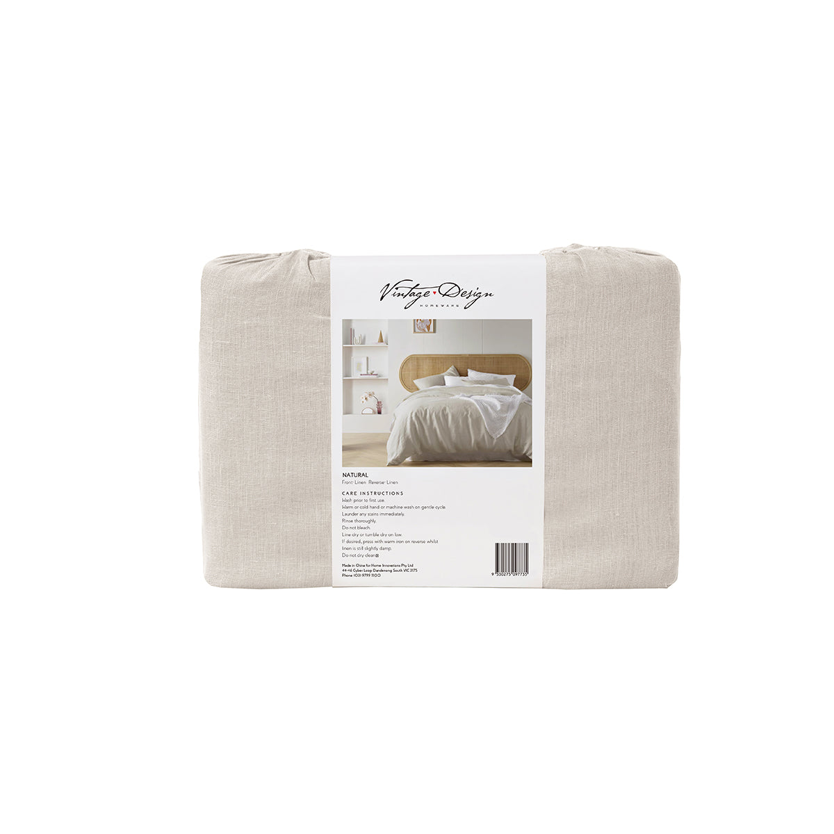 NNEDSZ Vintage Design Homewares Natural French Linen Quilt Cover Set Queen
