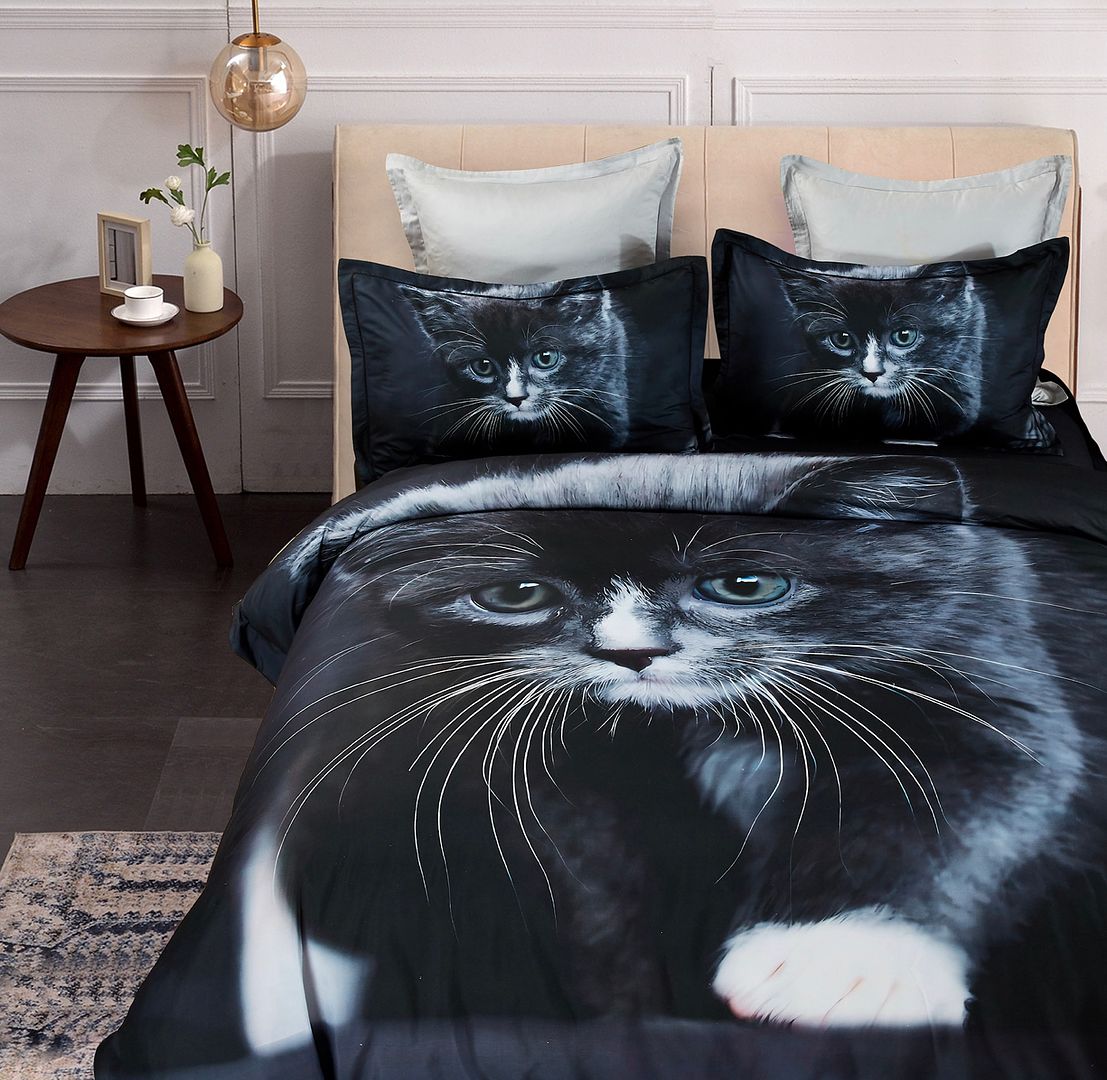 NNEDSZ Cat Quilt Cover Set - King Size