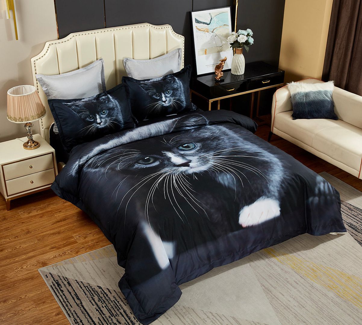 NNEDSZ Cat Quilt Cover Set - King Size