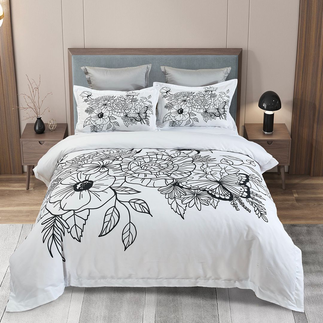 NNEDSZ Viene Floral Quilt Cover Set - Queen Size