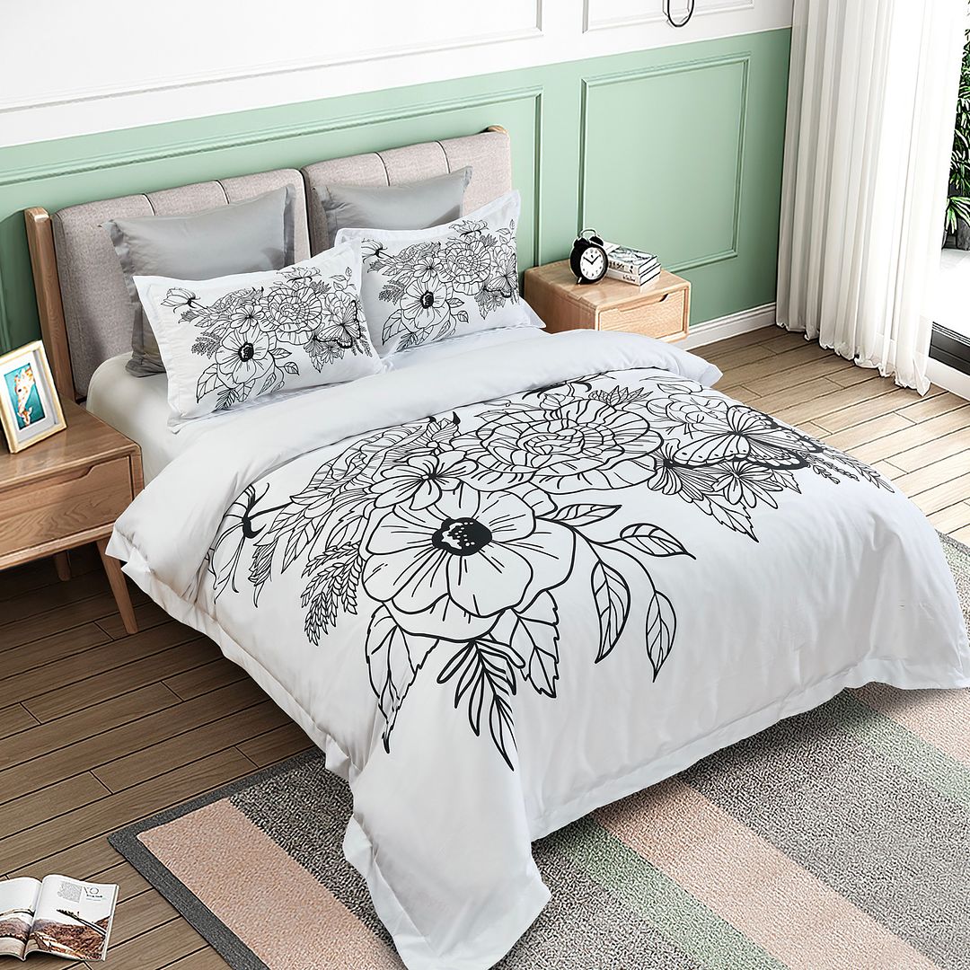 NNEDSZ Viene Floral Quilt Cover Set - Queen Size