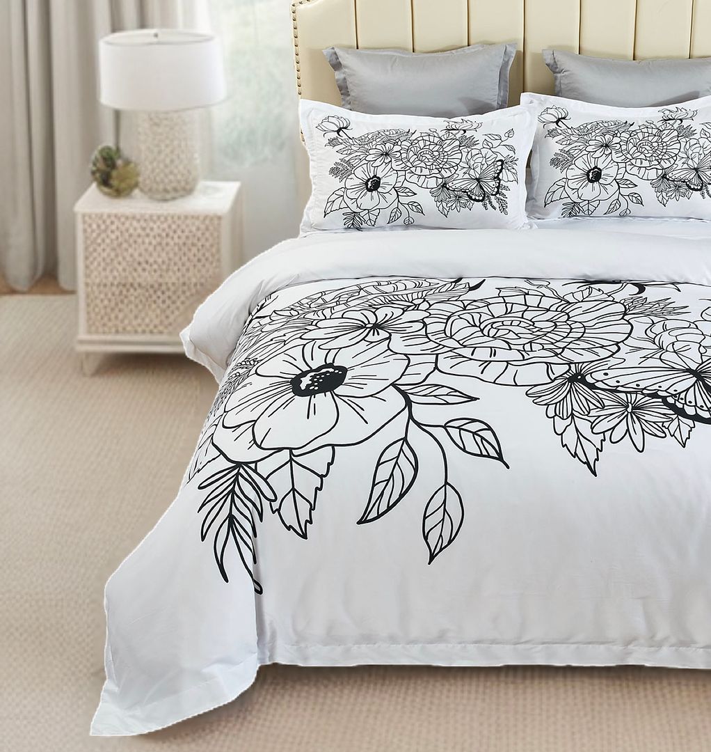 NNEDSZ Viene Floral Quilt Cover Set - Queen Size