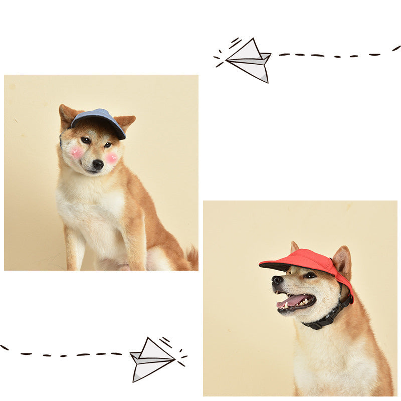 NNEDSZ Size L Light Blue Adjustable Pet Baseball Cap for Cats and Dogs - Cute Sun Protection Hat for Outdoor Adventures