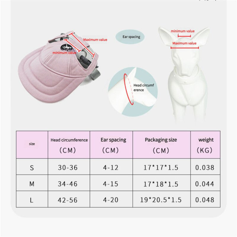 NNEDSZ Size L Light Blue Adjustable Pet Baseball Cap for Cats and Dogs - Cute Sun Protection Hat for Outdoor Adventures