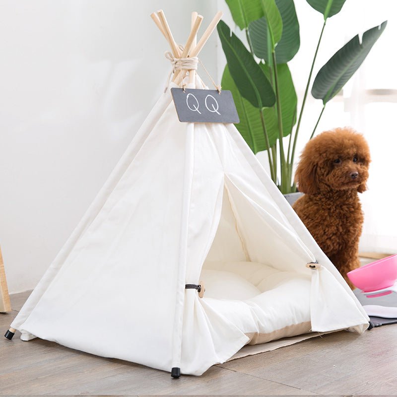 White Pet Teepee With Cushion