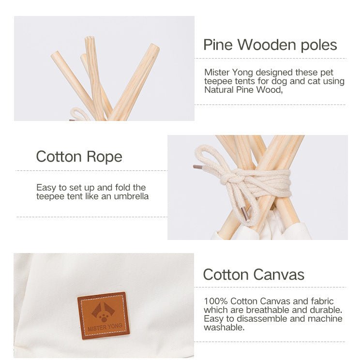 White Pet Teepee With Cushion