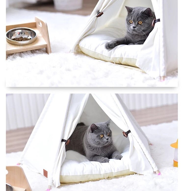 White Pet Teepee With Cushion