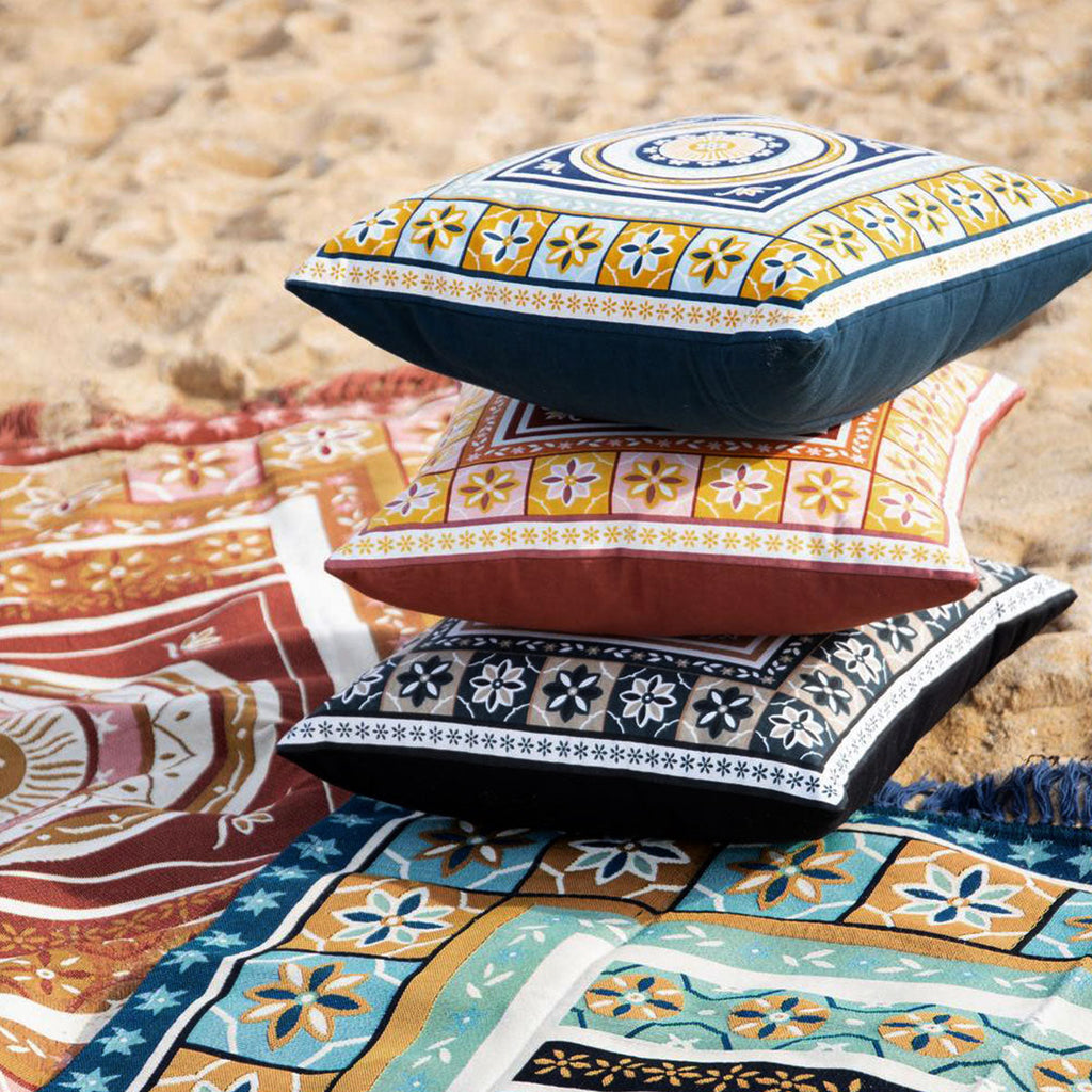 NNEDSZ J Elliot Home Kasbah Luxury Filled Cushion 50 x 50cm Blue